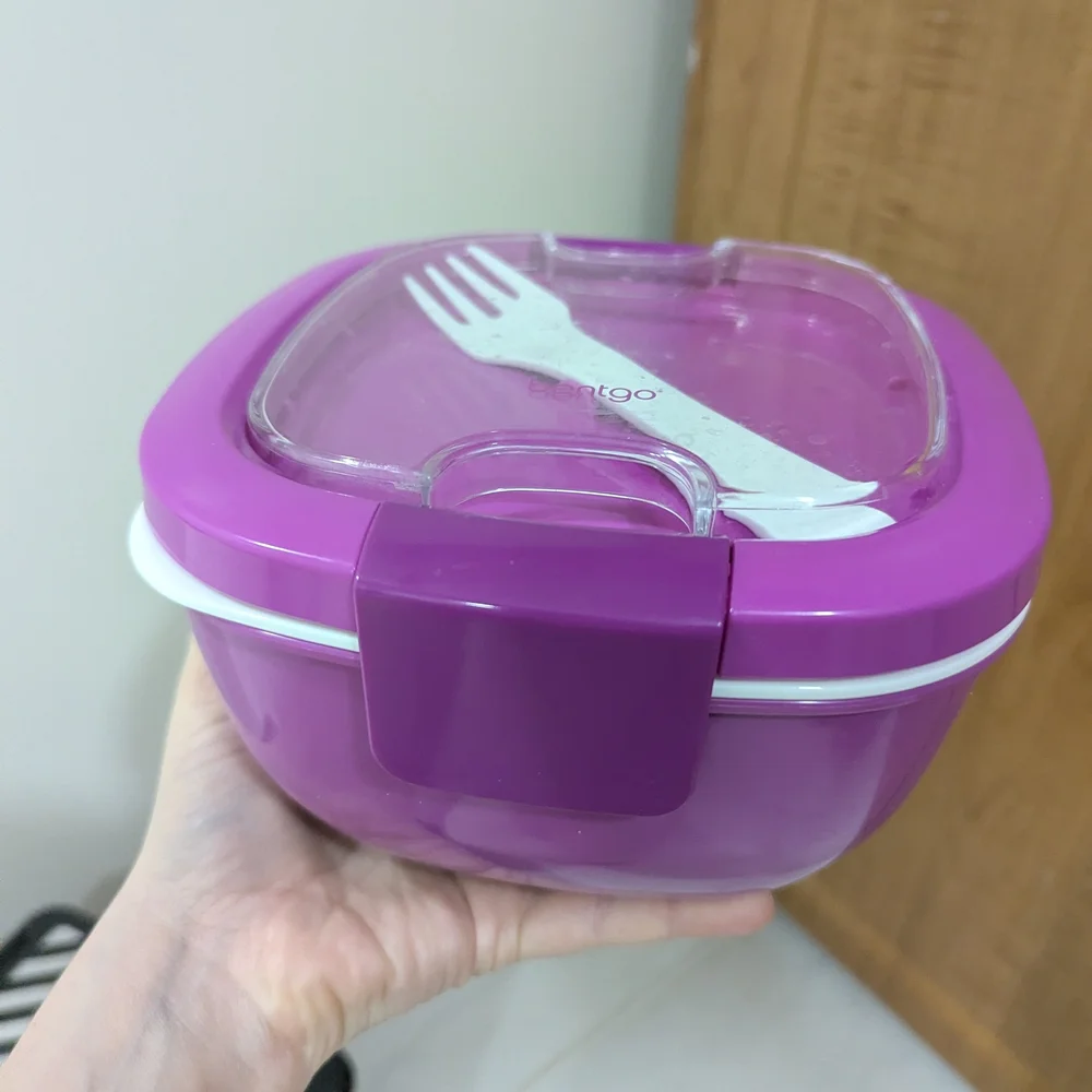 Purple Bento Lunch Box with Fork
